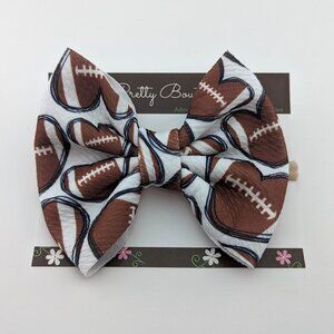 5" Football Baby Headband & Bow Bullet Fabric Nylon Headband Sport Baby Gift
